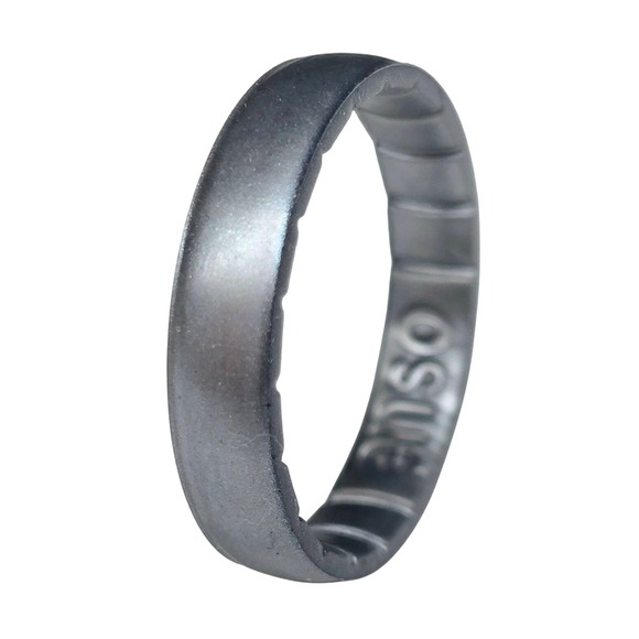 Enso Rings Elements Classic Thin Silicone Ring - Silver - Size 9 - Picture 1 of 4
